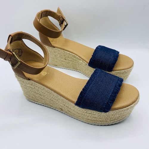 denim blue wedges