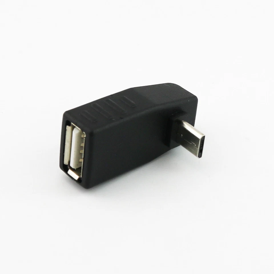 1x USB 2.0 A Female To Down Angle Micro 5 Pin B Male OTG Host Adapter Connector - Image 2 of 4