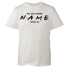 Image of Custom Friends tv show Birthday T Shirt. The one where YOUR NAME turns Age Top