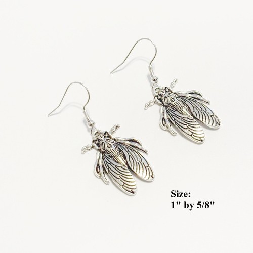 CICADA Metamorphosis Open Wings Earrings, Insect Earrings, Bug Earrings. - Picture 2 of 15