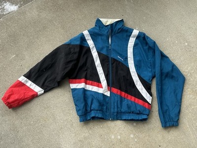 Reebok Men's Vintage 1990's Retro Tracksuit Windbreaker Blue, Size Medium