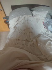 Duvet Cover Set Next Sleepy Head Single  Embroidered Script