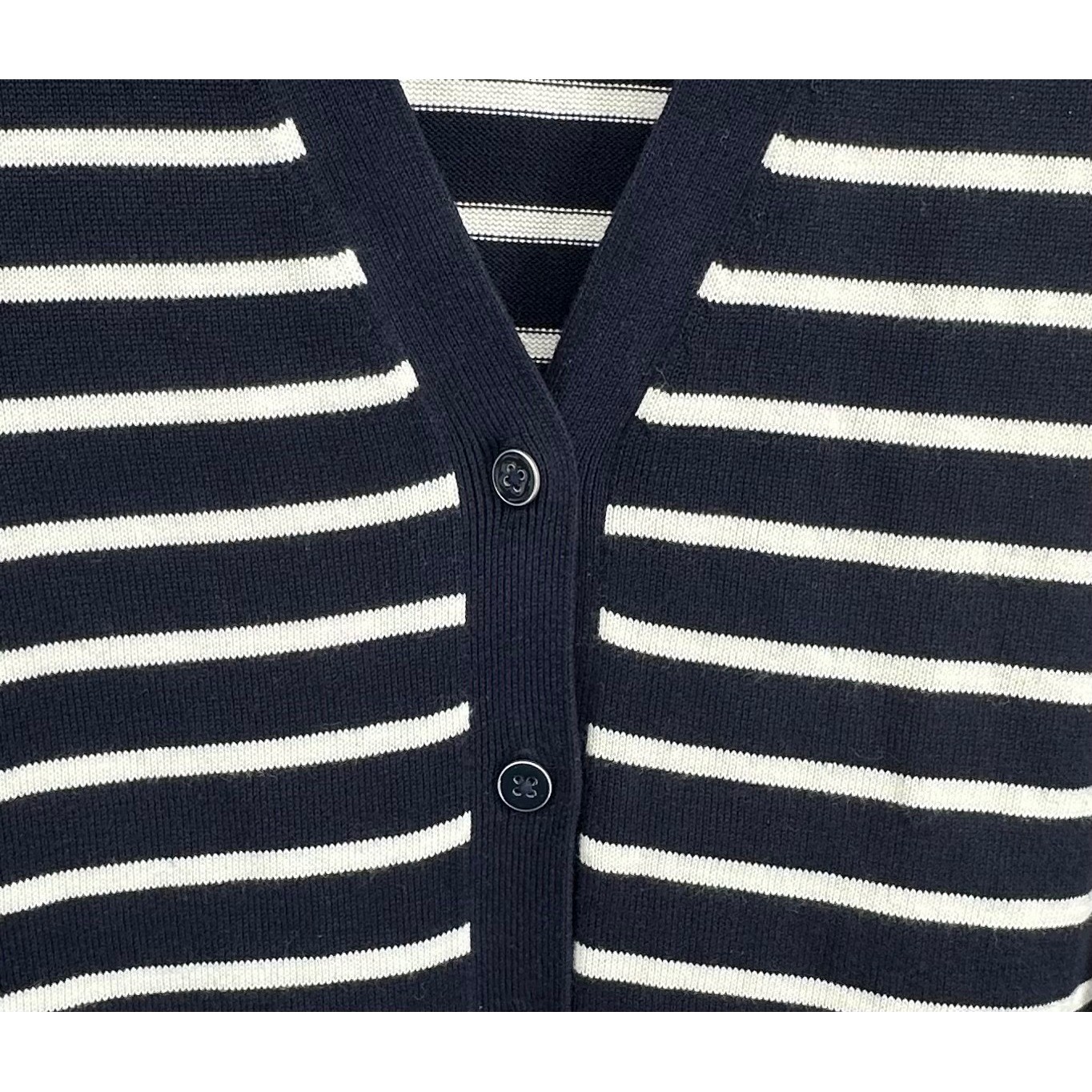Talbots Striped Split Hem Cardigan SweaterLarge N… - image 5