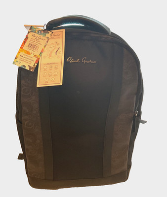NWT ROBERT GRAHAM Smart Backpack Black Nylon Leather Tech Travel Laptop Bag $198