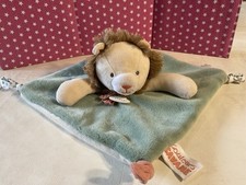 DOUDOU ET COMPAGNIE PLUSH KNOTTED SECURITY BLANKET, GREEN, CR ME, BROWN, PARIS