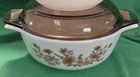 VTG pyrex england Casserole , Country Autumn 7 1/2” With lid
