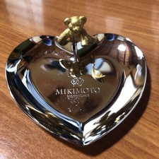 Rare MIKIMOTO Heart Jewelry Tray with Pearl color Elegant Accessory Dish D679