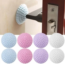 Door Stopper Wall Protector Set, 8 Pieces of Rubber Knob, Round White 