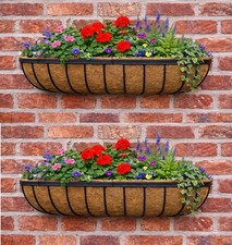 Garden Window Boxes Garden Wall Baskets Plant Boxes Ruddings Wood 36" 91cm 2Pcs