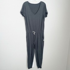 Vuori Size M Gray All Day Jumpsuit Waist Tie One Piece 25" Inseam
