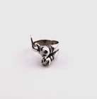 40110 Vintage 925 Silver Retro Style Twin Cats Wrap Ring Size P