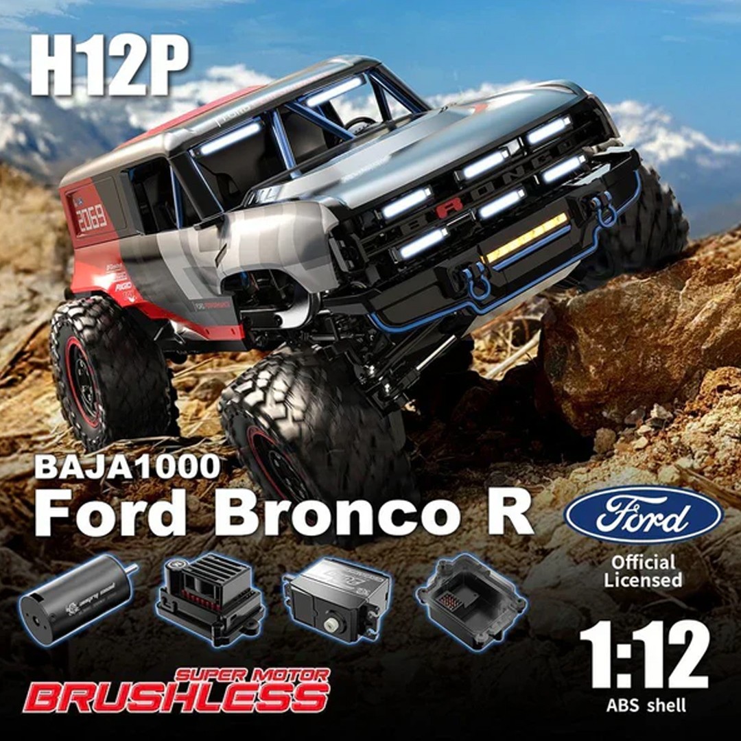 MJX RC Hyper Go H12P 1/12 Crawler - Licensed Ford Bronco Baja 1000