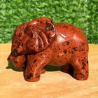 150g Natural Red Obsidian Crystal Hand Carved elephant Energy Healing Reiki