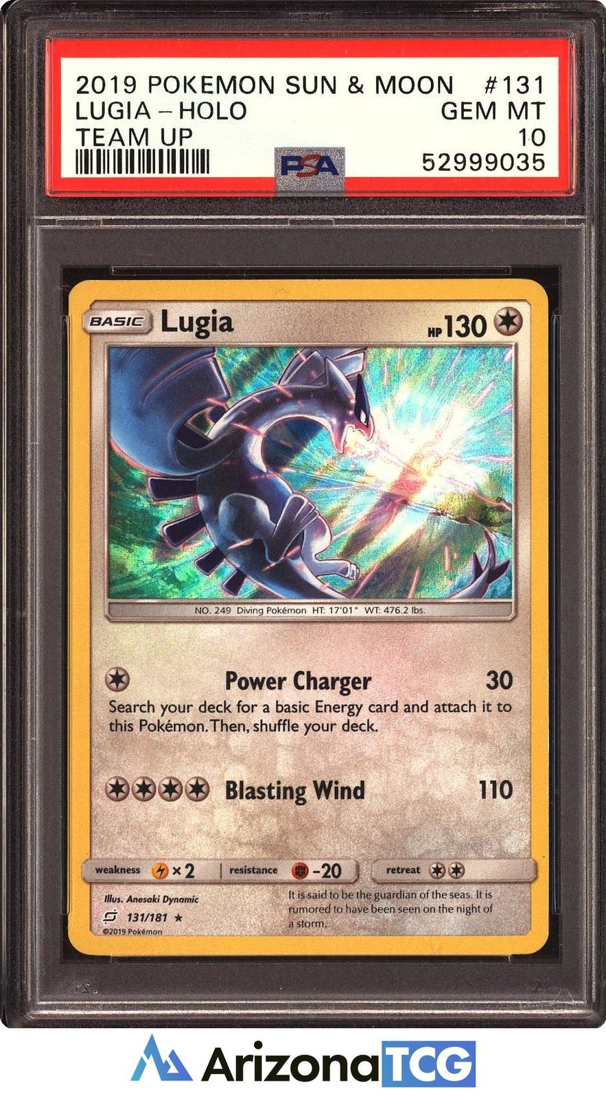 Pokemon 2019 Lugia 131/181 Holo Team Up GEM MINT PSA 10
