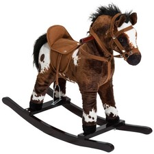 Kids Plush Rocking Horse  Lightweight 4 lbs  Wood Base, Sound Effects, Ages 3 