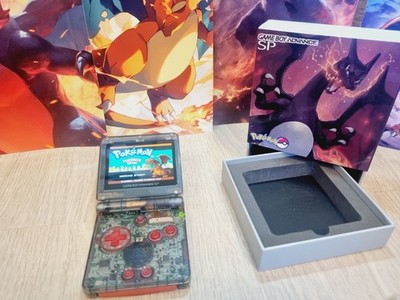 Nintendo Gameboy Advance SP Pokémon Glurak Handheld Spielekonsole AGS-101 No IPS