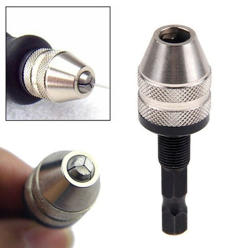 Converter Keyless Drill Chuck Hex Shank Repair Woodworking Replacement