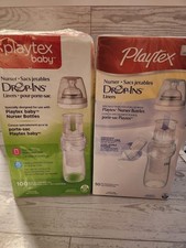 Playtex Drop In Bottle Liners 2 Boxes Total 150 Count 8-10oz New NIB Baby Infant