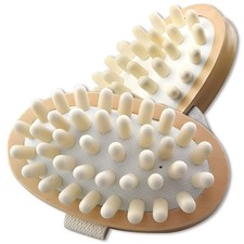 Kootinn 2 Pack Natural Wooden Anti Cellulite Massager Wood Hand-Held Beige