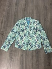 Kasper Multicolor Abstract Print Blazer Jacket Size 10 Open Front