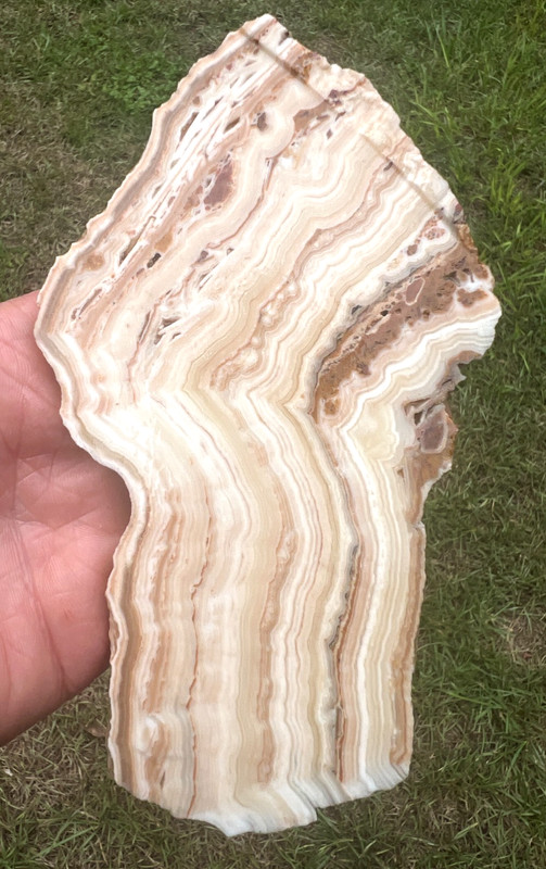 New Peaches and Cream Onyx slab - LARGE - Gorgeous - 229g