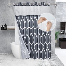 Ringless Shower Curtain with Snap in Liner - 71W x 74L Pack of 1 Dark Grey