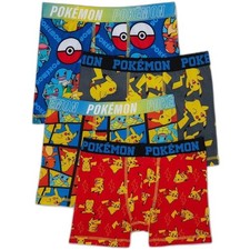 Pokemon Pikachu Boxer Briefs Underwear 4 Pack BOYS SIZE 6-7 NEW