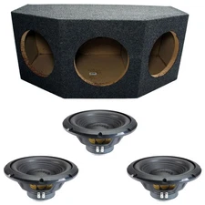 Alpine W12S4 12 Inch Subwoofer Triple Sub Box 750W 4 Ohm Bass