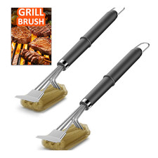 Grillb&uuml;rste Messing TNTOR 2 St&uuml;ck Edelstahl Schaber 45x15x10 cm f&uuml;r Gasgrill