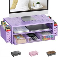 MonitorstäNder Mit Schublade & 2 Stiftehaltern, Lila