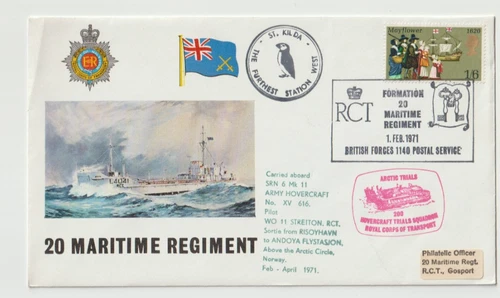 1/2/1971 UK GB Cover - Formation of 20 Maritime Regiment - BFPS Special Postmark