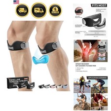 Silicone Patellar Tendon Support Strap 2 Pack,Knee Strap for Knee Pain Relief...