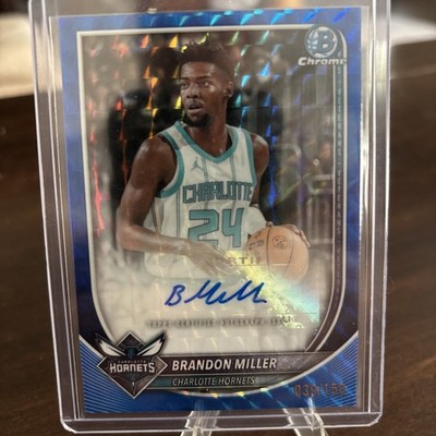 Topps 25-26 Bowman Brandon Miller Hornets -Auto Chrome Blue Refractor  /150