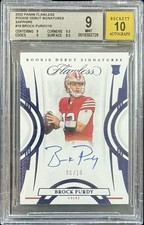 2022 Panini Flawless BROCK PURDY SAPPHIRE ROOKIE DEBUT SIGNATURES /10 BGS 9 MINT