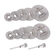 12pcs/2Sets HSS Circular Wood Cutting Saw Blade Discs with 2pcs 1/8" Shank Ex