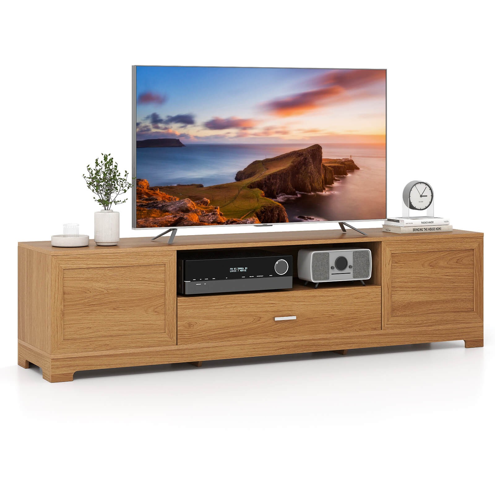 For Tvs Up To 80&rdquo; W/drawer Cable Hole Entertainment Center