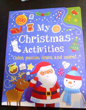 NEW MY CHRISTMAS ACTIVITIES color puzzle draw book w/ over 200 stickers