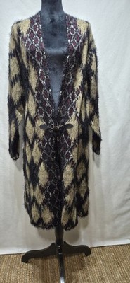 Maxsport XL Tribal Eyelash Knit Duster Cardigan NWOT  Retails For $328 Luxurious