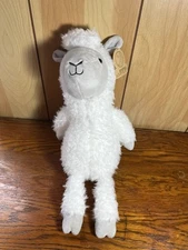 Animal Adventure White Llama Plush Fluffy Lamb Gray Floppy Stuffed Animal 14”!