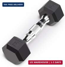 Classic Rubber Hex Dumbbell with Knurled Grip...