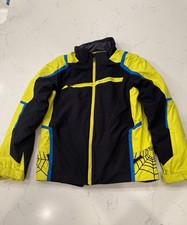 Spyder Boys Ski Jacket 18 Black, Blue, And Yellow