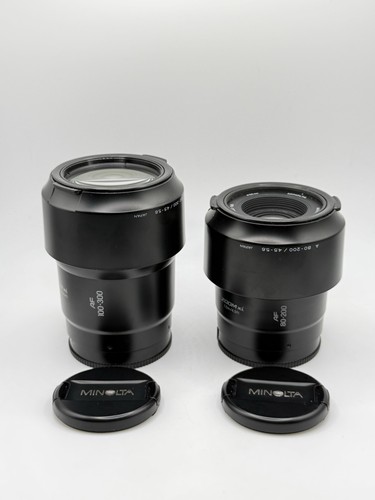 MINOLTA MAXXUM AF Zoom Xi 100-300 & MINOLTA ZOOM XI AF 80-200 TWO CAMERA LENS