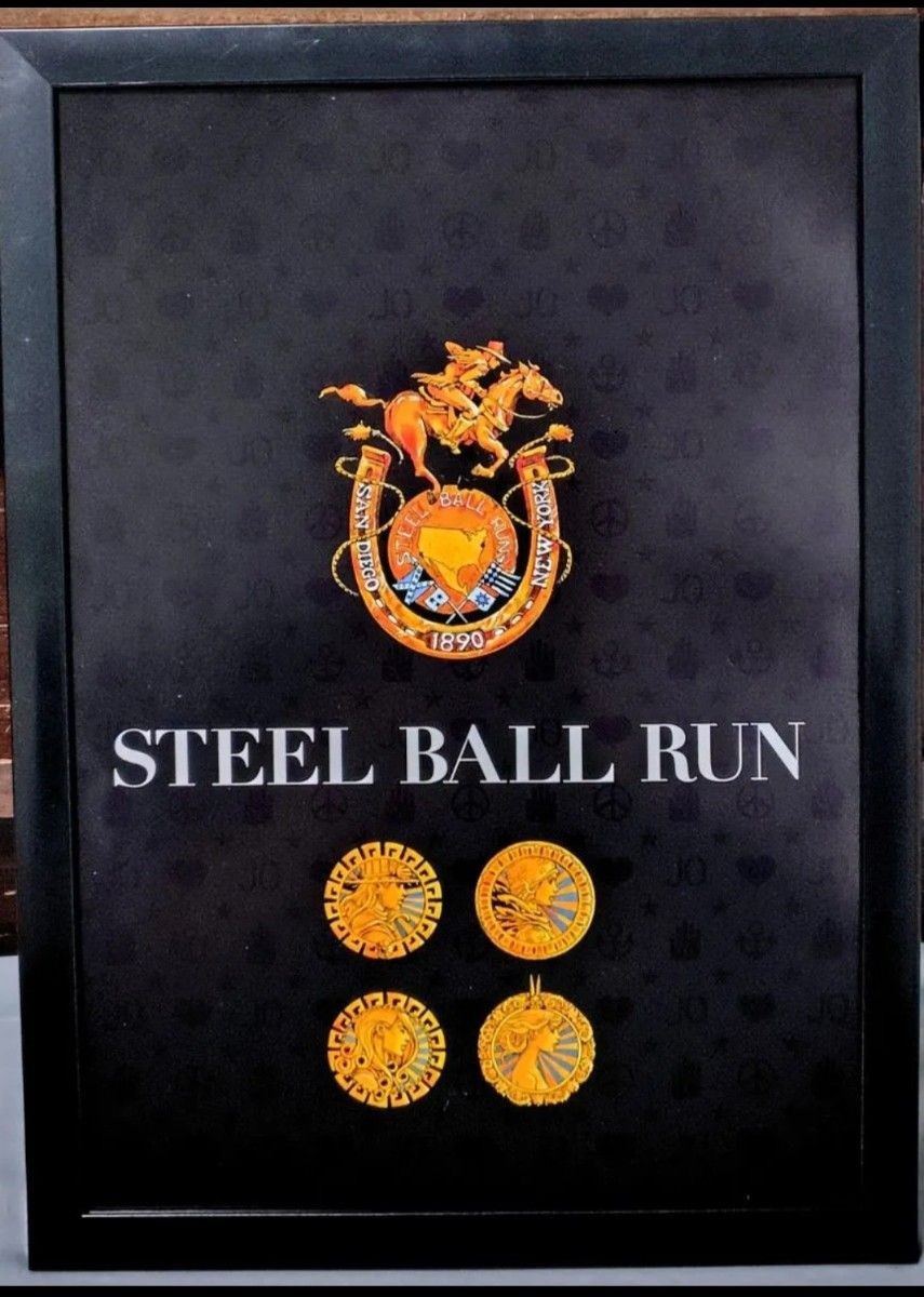 JoJo's Bizarre Adventure Steel Ball Run Logo Map Poster Framed | eBay
