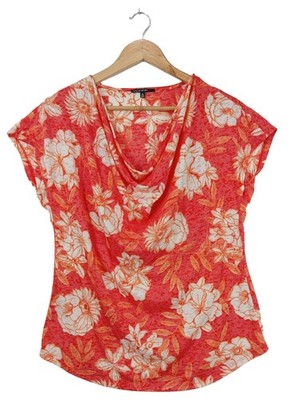 CHAUS U-Boot-Shirt Damen Shirt Gr. DE 40 rot-wollweiß-hellorange Casual-Look
