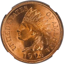 1904 1C Indian Head Cent _ NGC MS66RD _ Gorgeous Superb Gem! _ [JX-825]