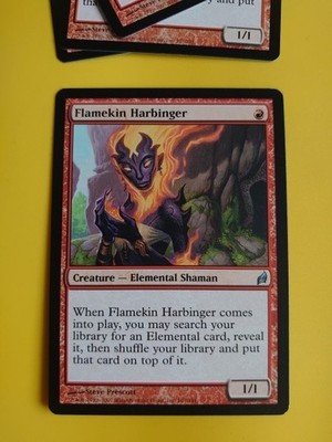 Flameking Harbinger.   Elementarschamane MTG Karte.  Lorwyn.