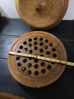 VTG Wood Communion Cup Holder Tray With Top 38 Openings & Rotating Center 4x13” — photo 9