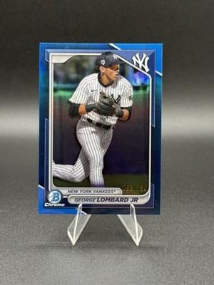 2024 Bowman Chrome George Lombard Jr Prospect /150 Blue Refractor Yankees ✅