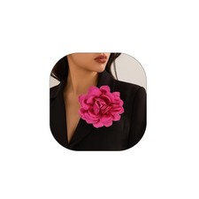 Large Flower Brooches Lapel Pins for Women Satin Fabric Brooches Big Camellia Fl