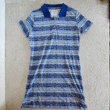 RIDERS by Lee Shirt Dress w/Short Sleeves Size Large Blue & White